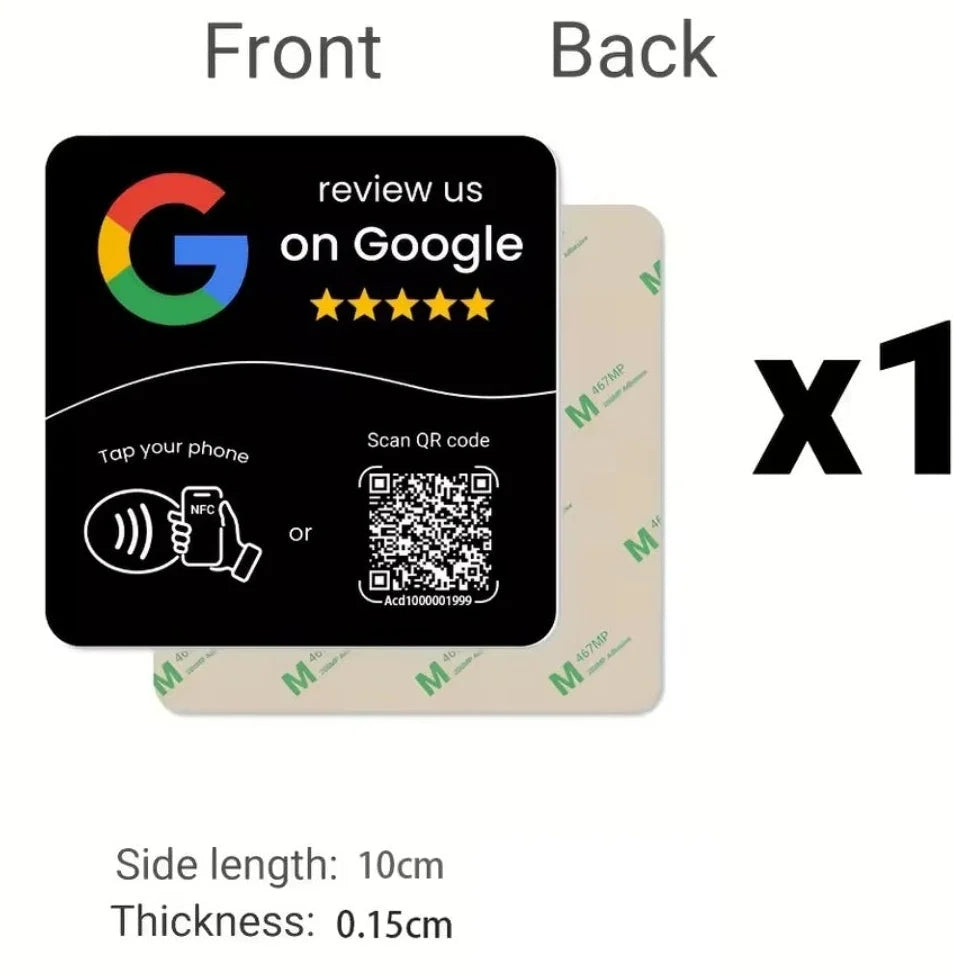 Google tap + QR review Card
